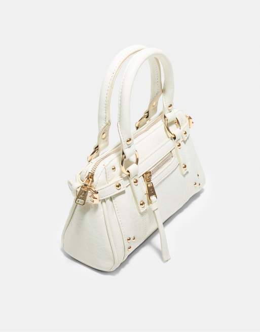 Stradivarius crossbodytas met studs en zakje in ecru, 4 van 4