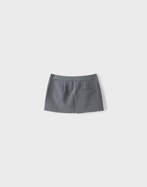 Stradivarius Crossover mini skort in grey melange, 7 of 7