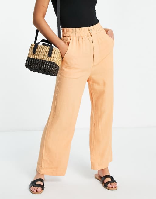 Stradivarius - Culottebroek met wijde pijpen in oranje