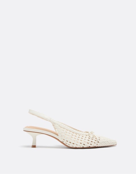 Stradivarius Cut-out heeled shoes in white - view 1