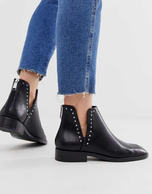 Black ankle boots hot sale with side cutouts