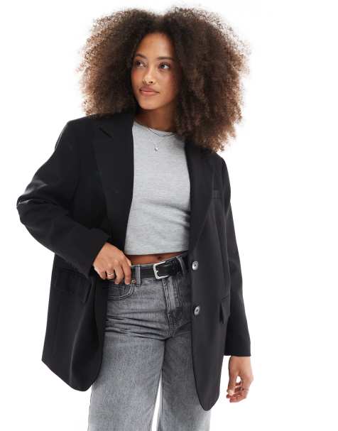 Stradivarius – Czarna marynarka oversize - view 1