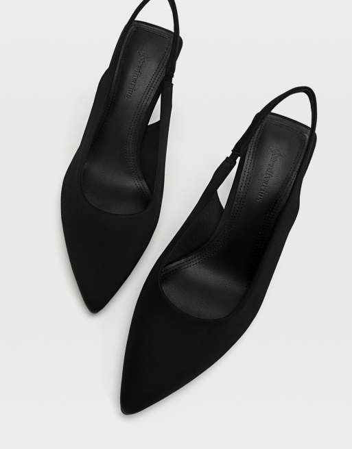 Stradivarius – Czarne buty na obcasie z paskiem za piętą, 3 z 3
