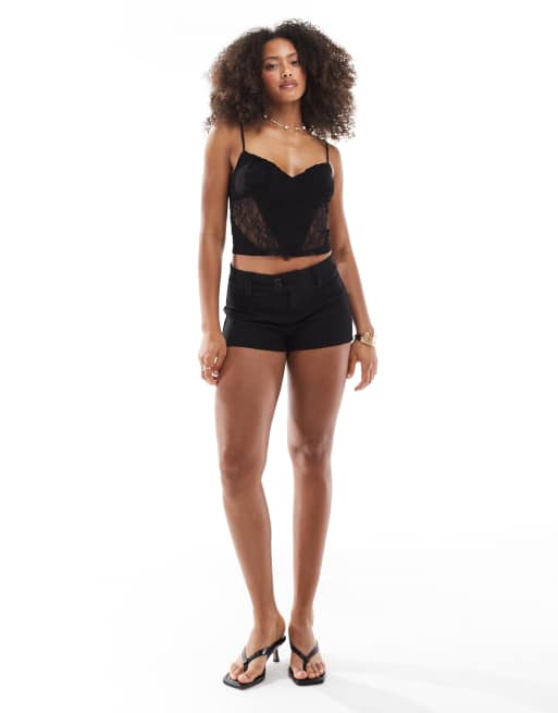 Stradivarius – Czarny koronkowy top, 3 z 4
