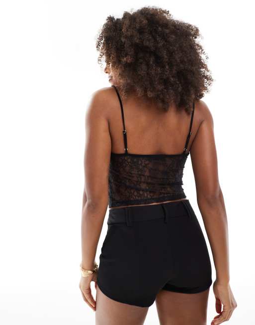 Stradivarius – Czarny koronkowy top, 4 z 4