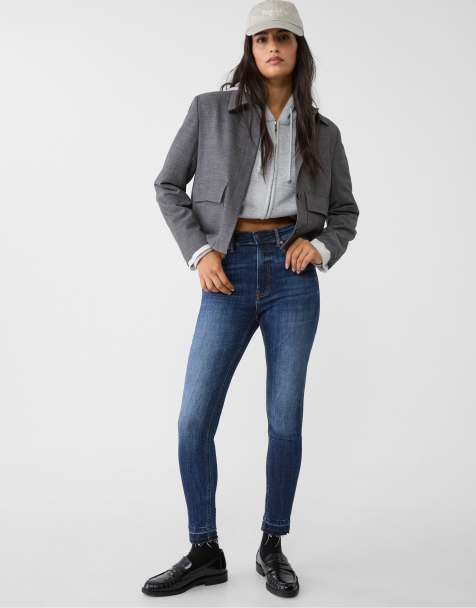 Stradivarius - D07 - Jean skinny à taille classique - Bleu denim moyen - view 1