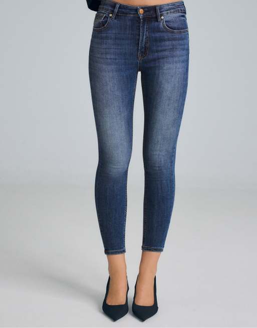 Stradivarius – D07 – Skinny Jeans mit mittelhohem Bund aus verwaschenem blauem Denim, 3 von 7