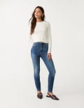 [Stradivarius] Stradivarius D09 super high waist skinny jeans in dark blue 14 MBLUE