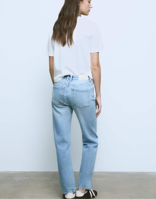 Stradivarius - D14 - Slim-fit jeans met comfortabele pasvorm in licht gebleekte wassing, 4 van 4