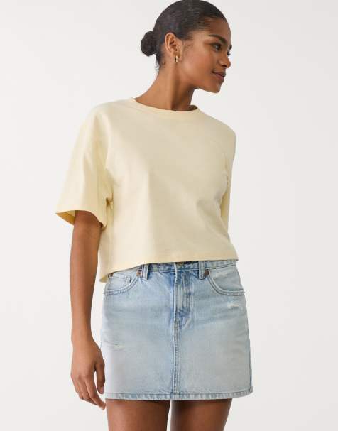 Stradivarius - D60 - Denim mini rok in blauw - view 1