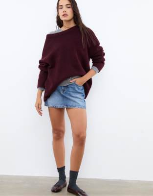 Stradivarius – D60 – Ljusblå minikjol i denim — kjol med fickor från ASOS