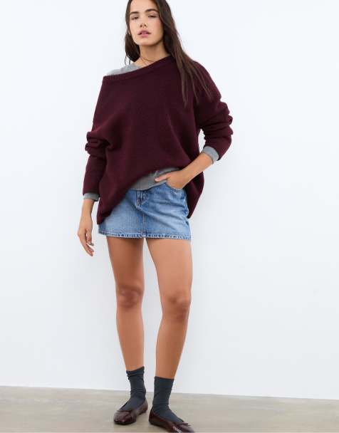 Stradivarius - D60 - Lyseblå mininederdel i denim - view 1