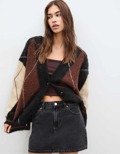 Stradivarius - D60 - Minigonna in denim grigio scuro - view 1