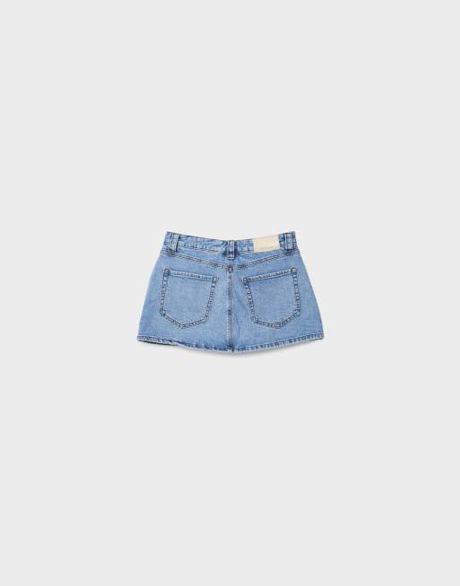 Stradivarius D62 denim skort in light blue, 7 of 7