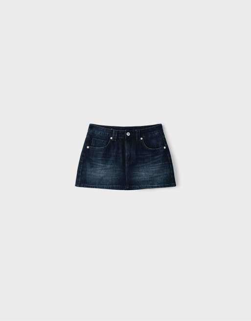 Stradivarius D62 denim skort in light grey denim wash, 6 of 7