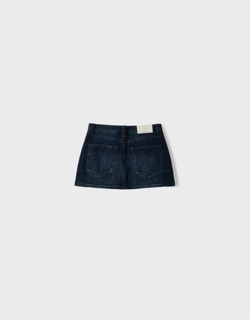 Stradivarius D62 denim skort in light grey denim wash, 7 of 7
