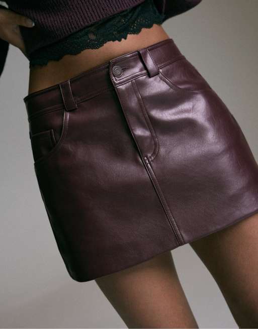 Stradivarius D62 jupe-short bordeaux, 3 de 7