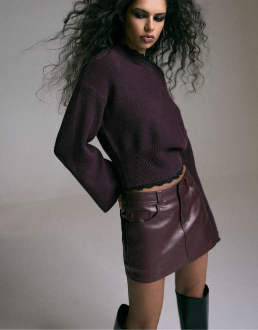Stradivarius D62 jupe-short bordeaux, 6 de 7