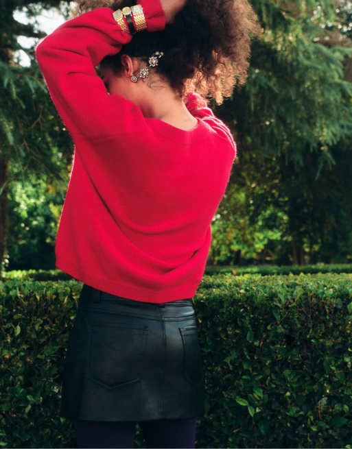 Stradivarius - D62 - Jupe-short en polyuréthane - Noir, 3 de 7