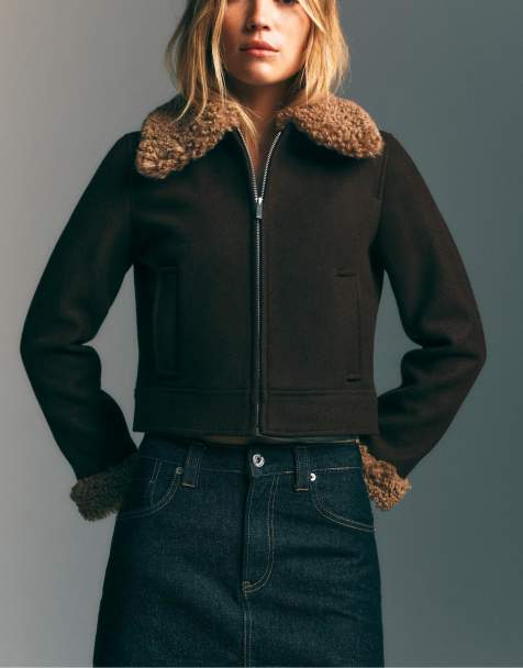 Stradivarius - D62 - Mørkeblåt denim-skort - view 1