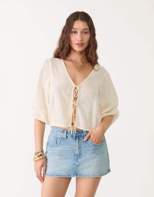 Stradivarius - D62 - Skort aus blauem Denim