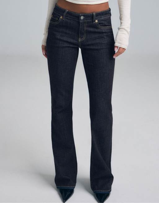 Stradivarius - D67 - Jean bootcut slim - Bleu denim brut, 2 de 7
