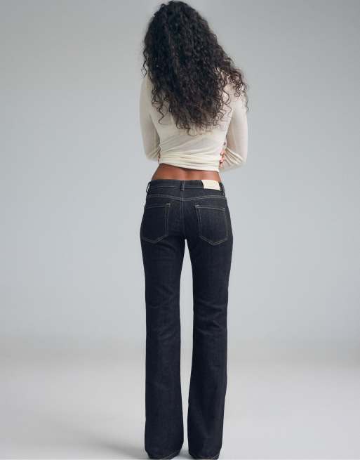 Stradivarius - D67 - Jean bootcut slim - Bleu denim brut, 3 de 7