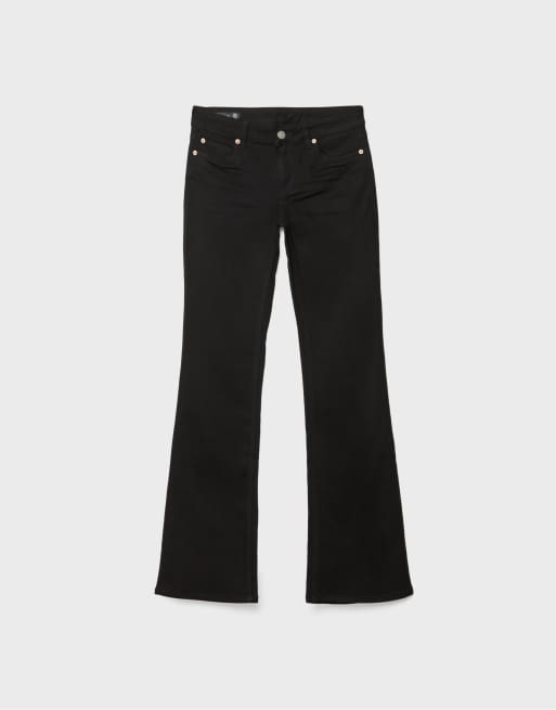 Stradivarius - D67 - Jean slim bootcut - Noir, 6 de 7
