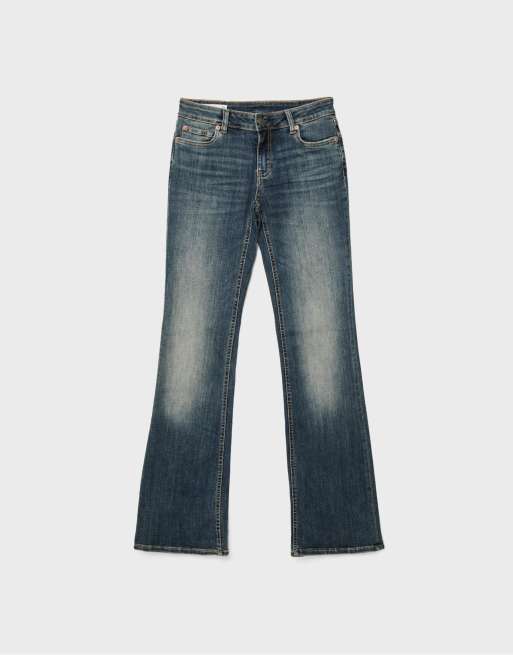 Stradivarius - D67 - Jeans slim boot-cut in denim lavaggio medio, 6 di 7