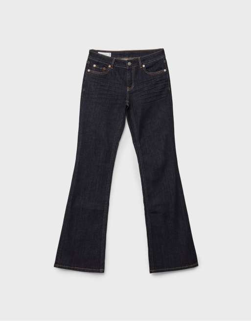 Stradivarius – D67 – Slim-Fit-Bootcut-Jeans aus Denim in blauer Rinse-Waschung, 6 von 7