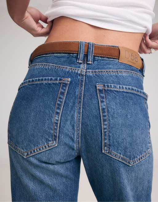 Stradivarius D68 bootcut-jeans med skärp i ljus denimtvätt, 4 av 7