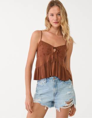 Stradivarius D75 ripped denim shorts in light blue - view 1