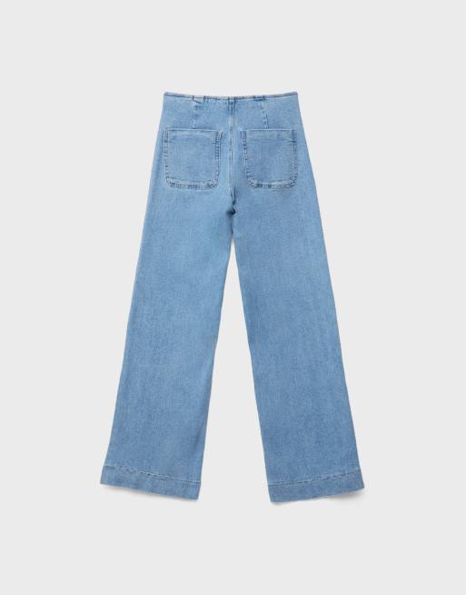 Stradivarius - D77 - Jeans minimal azzurri con tasche, 7 di 7