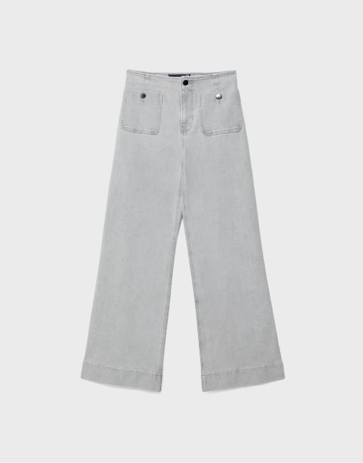 Stradivarius D77 minimalist jeans with pockets in overdyed blue, 6 of 7