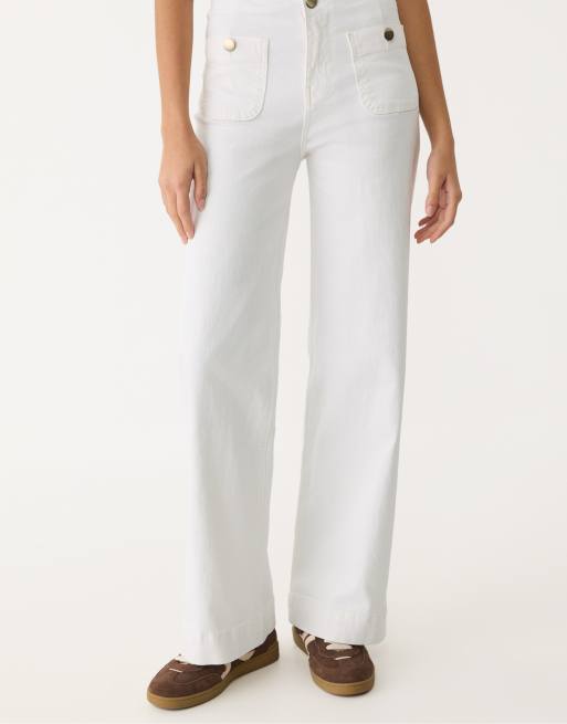 Stradivarius – D77 – Schlichte Hose in Weiß mit Taschen, 4 von 4
