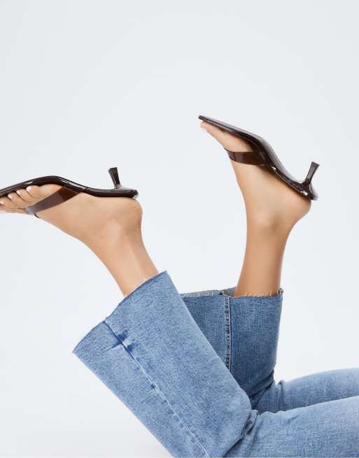 Stradivarius - D78 - Cropped flared jeans in medium denim met wassing, 2 van 4