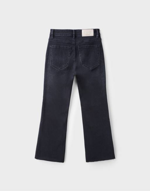 Stradivarius D78 jean évasé court bleu délavé, 7 de 7