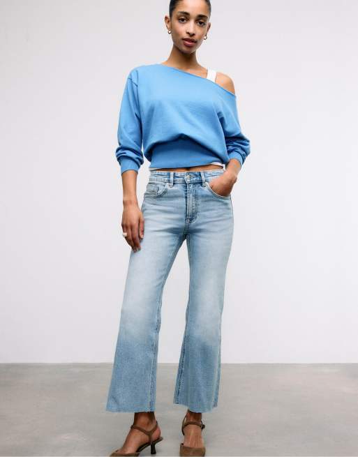 Stradivarius - D78 - Lyseblå cropped jeans med svaj, 2 af 4