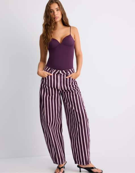 Stradivarius D80 Barrel-Jeans in Lila - view 1