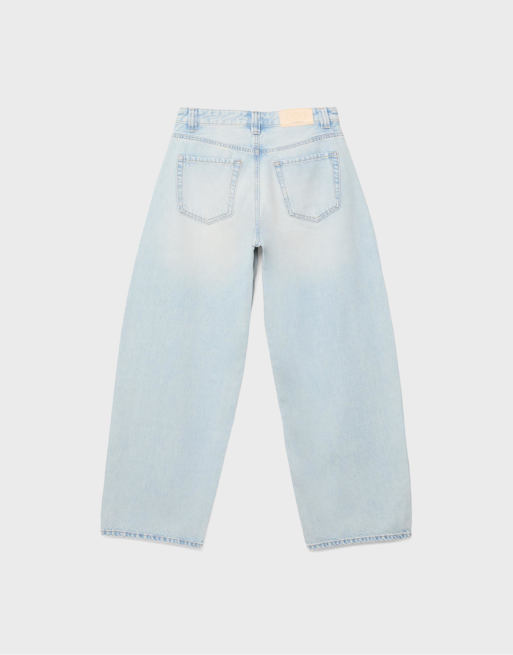 Stradivarius – D80 – Blå jeans med barrelben, 7 av 7