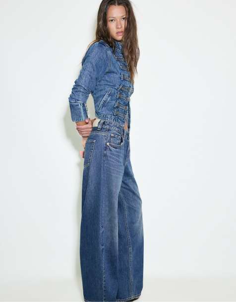 Stradivarius - D80 - Jean coupe barrel - Bleu moyen - view 1