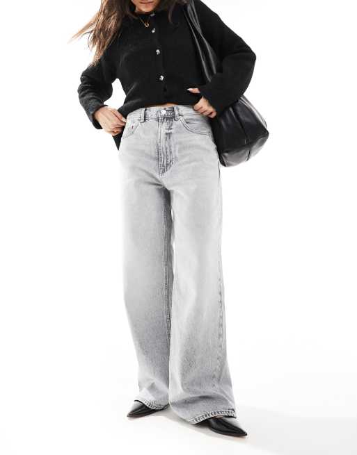 Stradivarius D88 baggy jeans in gray wash