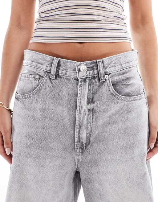 Stradivarius – D88 – Weite Jeans in grauer Waschung, 4 von 5