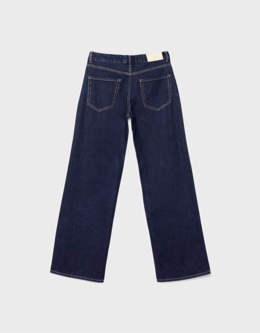 Stradivarius – D91 – Denim-Jeans in überfärbtem Blau mit weitem Bein und niedrigem Bund, 7 von 7