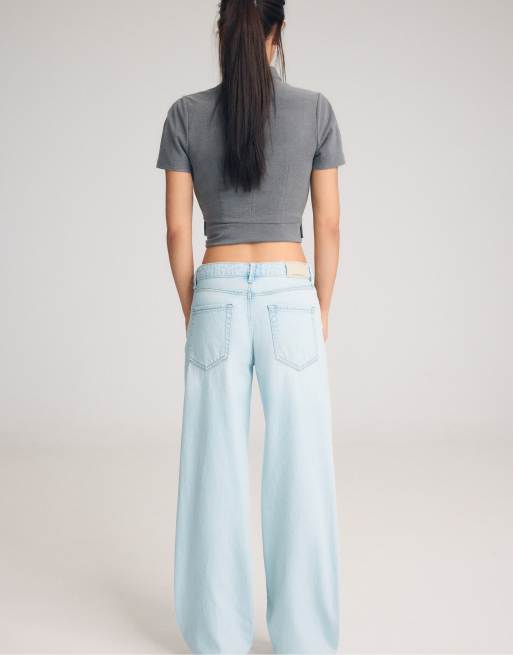 Stradivarius – D91 – Jeans aus blauem Denim mit weitem Bein und niedrigem Bund, 3 von 7