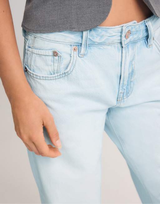 Stradivarius – D91 – Jeans aus blauem Denim mit weitem Bein und niedrigem Bund, 4 von 7