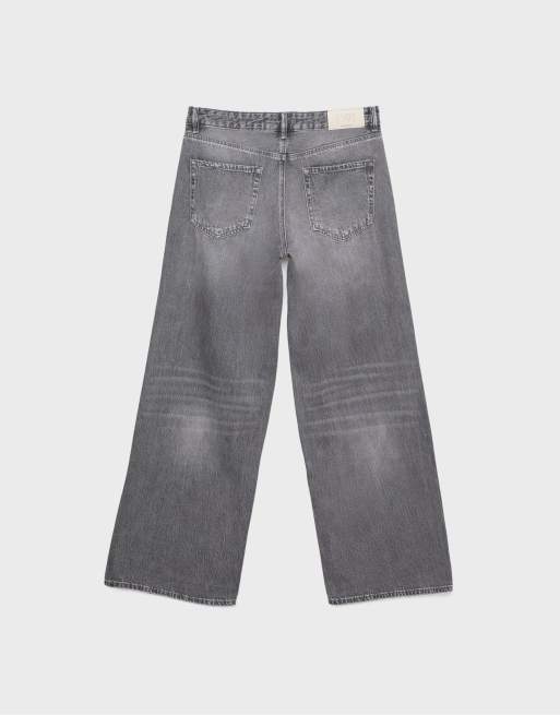 Stradivarius – D91 – Jeans in grauer Denim-Waschung mit niedrigem Bund und weitem Bein, 7 von 7