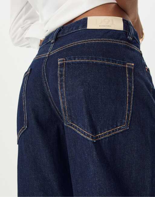 Stradivarius - D91 - Jeans met wijde pijpen en lage taille in overdyed blauw, 3 van 4