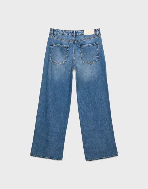 Stradivarius – D91 – Jeans mit niedrigem Bund, weitem Bein und mittlerer Denim-Waschung, 7 von 7