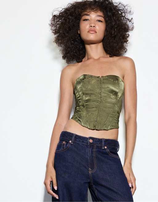 Stradivarius - D91 - Lavtaljede, overfarvede og blå jeans med brede ben, 4 af 7